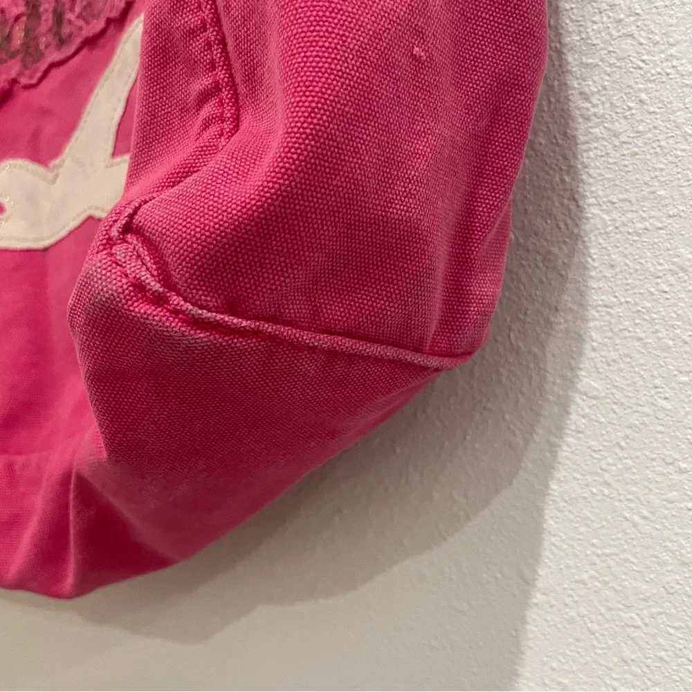 Vintage Hollister Pink Canvas Tote Book School Bag Vtg Y2K